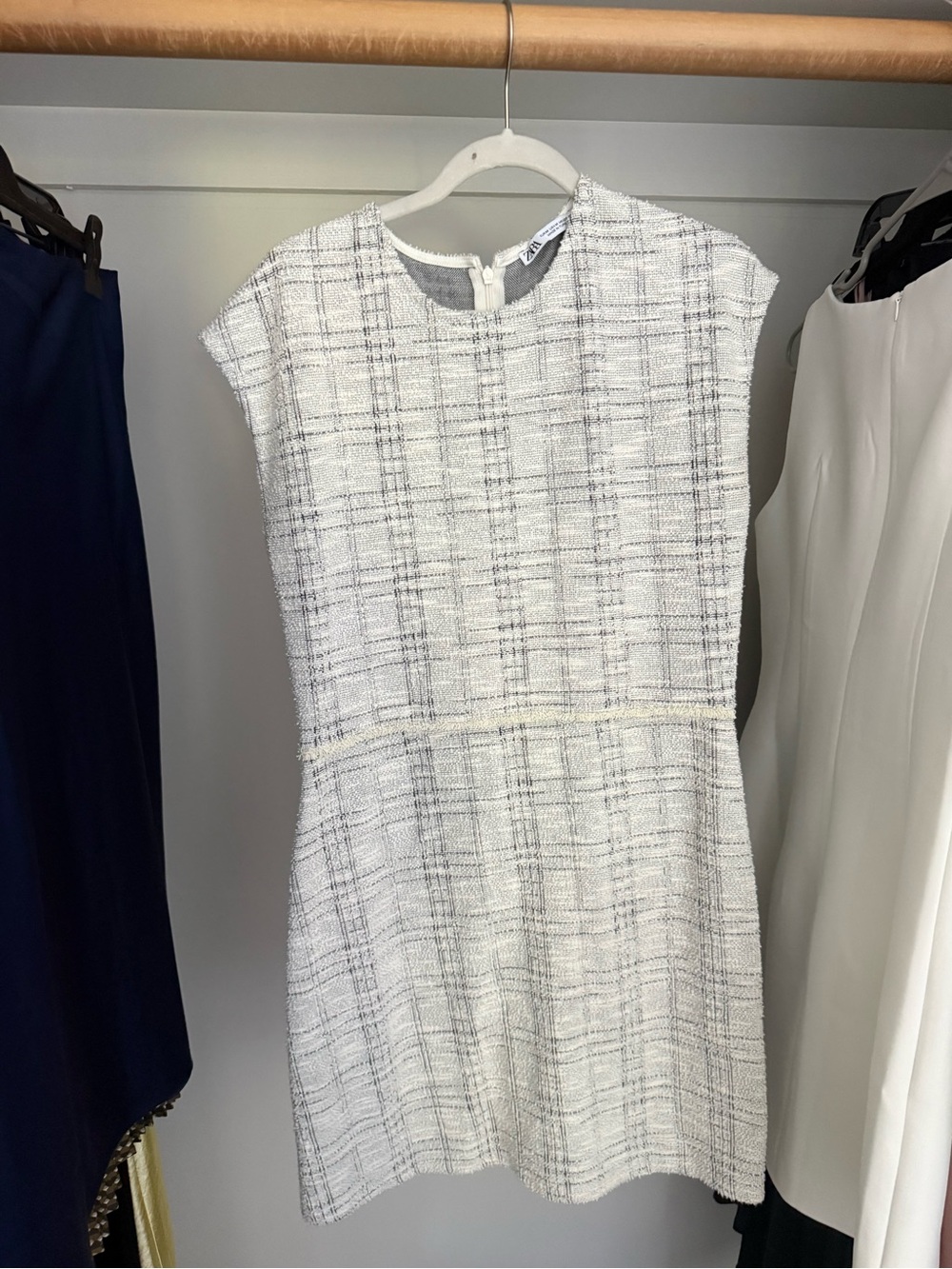 Zara White Tweed Mini Dress